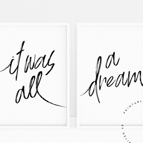 Rap Lyrics Wall Art Rap Poster It Was All a Dream Printable Etsy