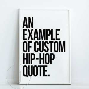 Customizable Rap Lyrics Poster, Hip Hop Quote Wall Art