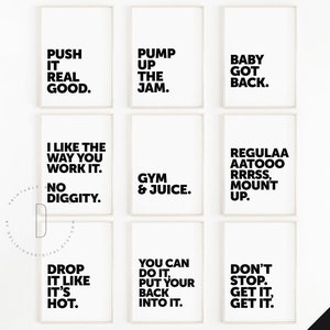 Home gym decor bundle, Hip hop wall art for gym, Don't stop get it, No diggity sign, Motivational poster, Rap lyric printables, DIGITAL FILE