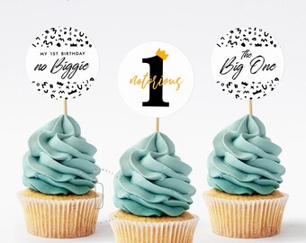 Notorious One cupcake toppers, Hip hop birthday decorations, Printable party decor, DIGITAL FILE