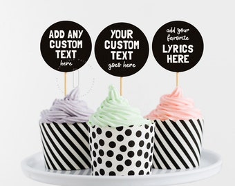 The notorious hip hop cupcake toppers, Editable birthday decoration, Big One, Two legit to quit, 90s rap music party favor, Digital download