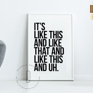 Its like this and like that, Rap lyrics wall art, Rap quotes wall art, Rap decor, Rap poster, Rap art print, Hip hop poster, DIGITAL FILE