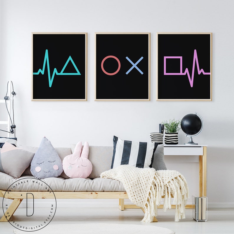 Video Game Decor Gaming Poster Game Room Wall Art Man Cave Etsy