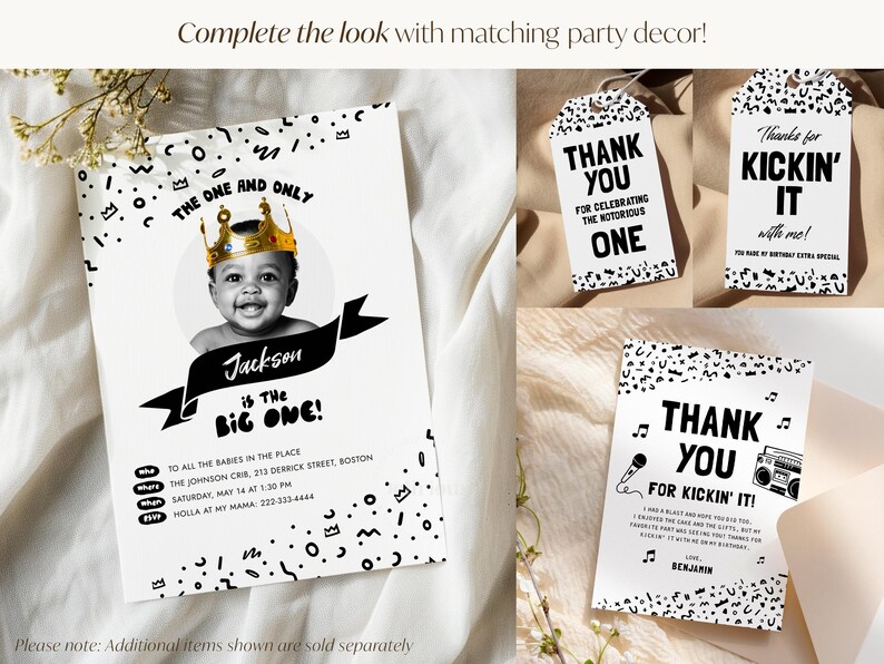 Hip Hop First Birthday Invitation – The Big One Editable Digital Template image 9