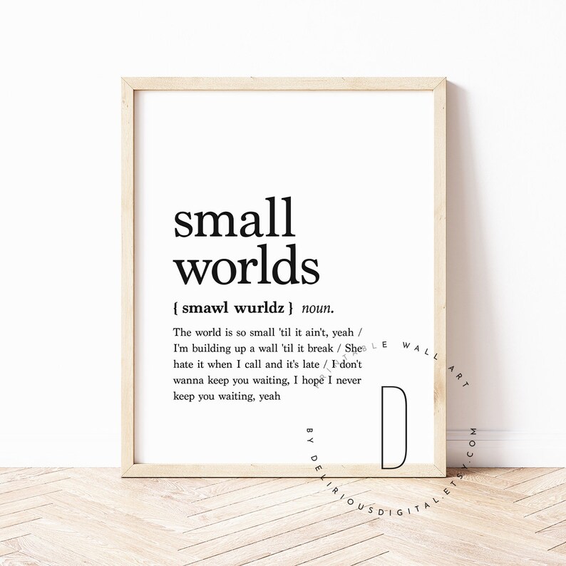 Small worlds rap lyrics wall art hip hop poster print rap etsy