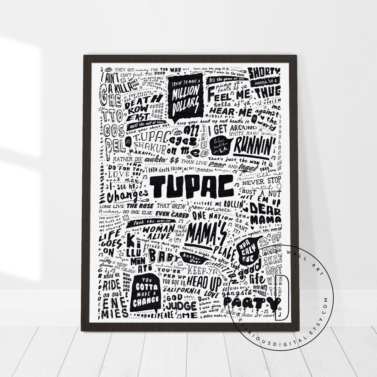 Prints Digital Prints Art & Collectibles Rap quotes wall art DIGITAL