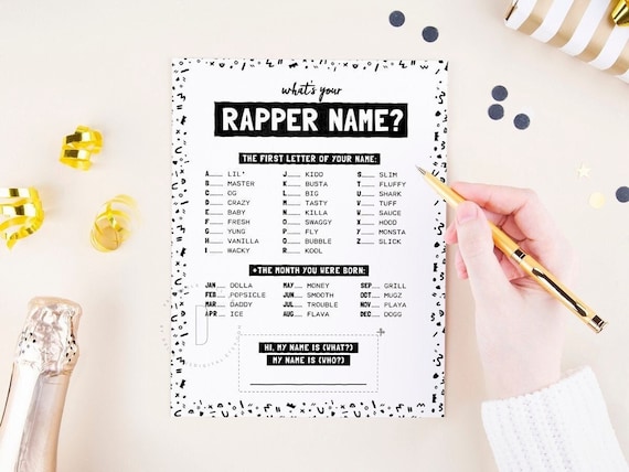 Hip Hop Party Game, Rap Birthday Activity, What's Your Rapper Name, Music  Theme Decorations, the Big One, 90s Rap Lyric, Digital Download - Etsy