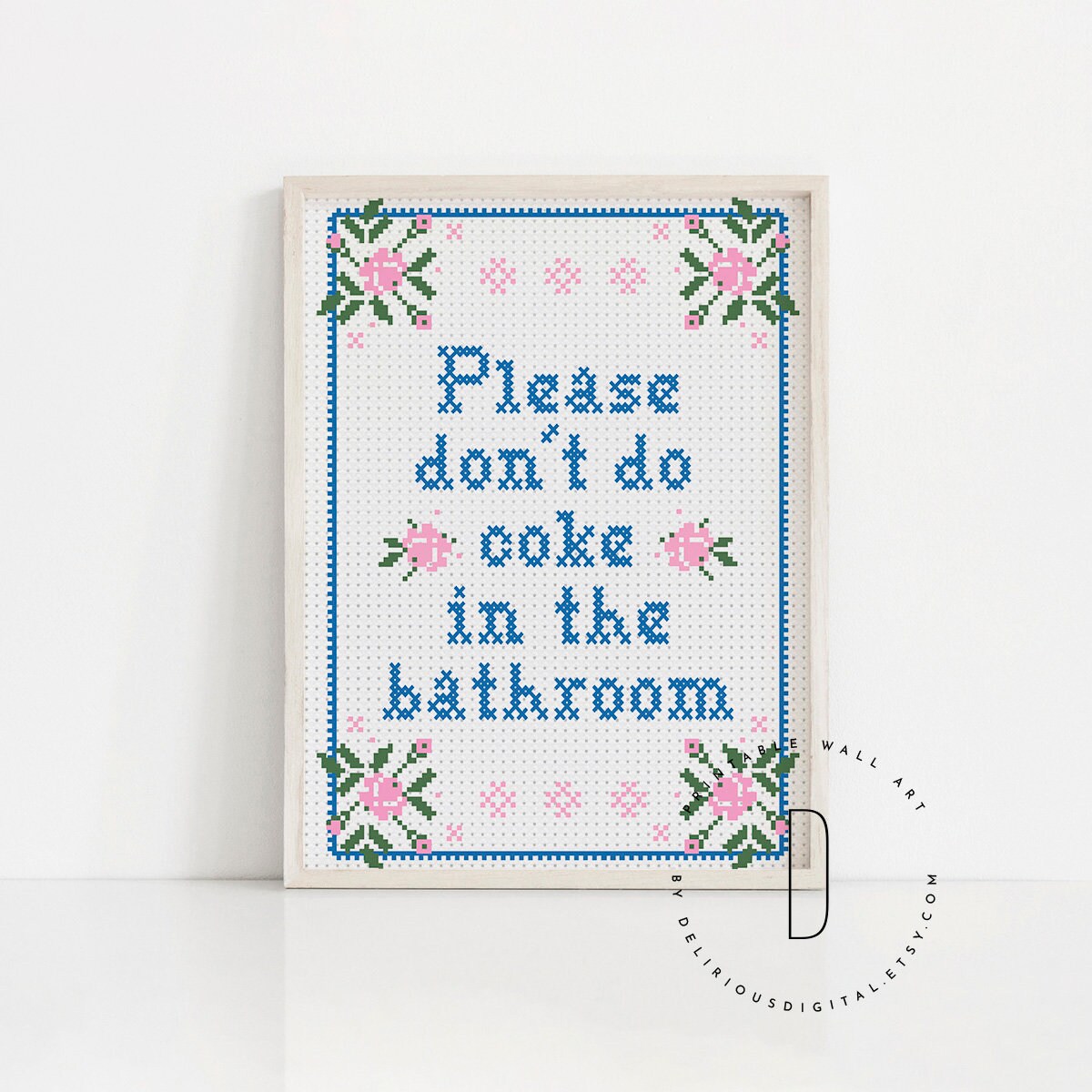 Please Don't Do Coke in the Bathroom Cross Stitch Funny | Etsy