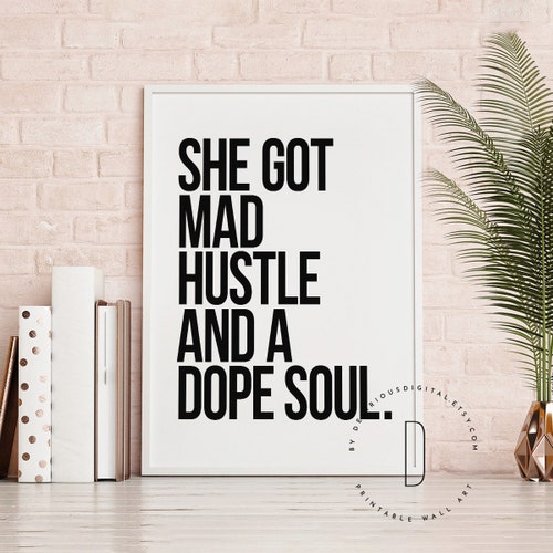 Gangster Under Her Crown Rap Quotes Wall Art Rap Poster Etsy