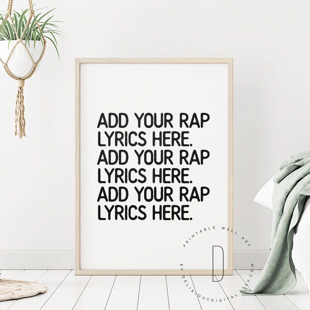 Custom Rap Poster Custom Lyric Print Custom Lyric Poster Etsy