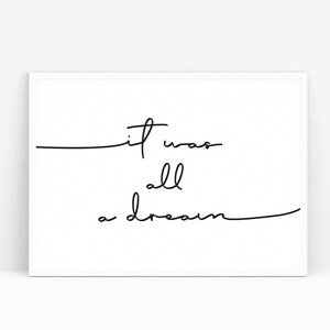 Rap Lyrics Wall Art Rap Poster Lyrics It Was All a Dream - Etsy