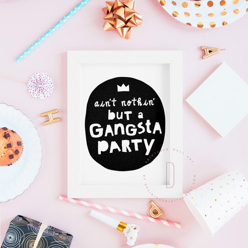Notorious One Birthday Party Ain T Nothing But A Gangsta Etsy
