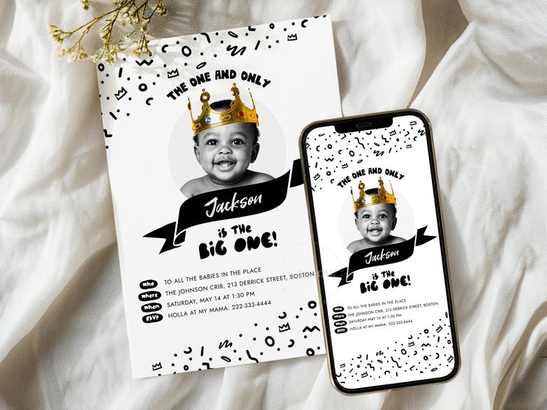 Hip Hop First Birthday Invitation – The Big One Editable Digital Template image 3