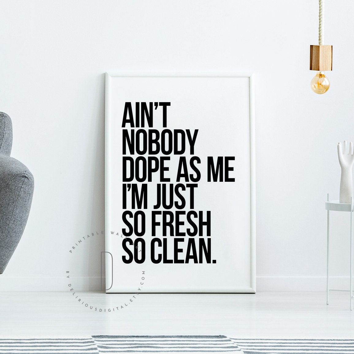 So Fresh and So Clean Clean Art Gansta Rap Fun Funny Saying Lettering Quote  Hand & Bath Towel by Splendid Idea Designs