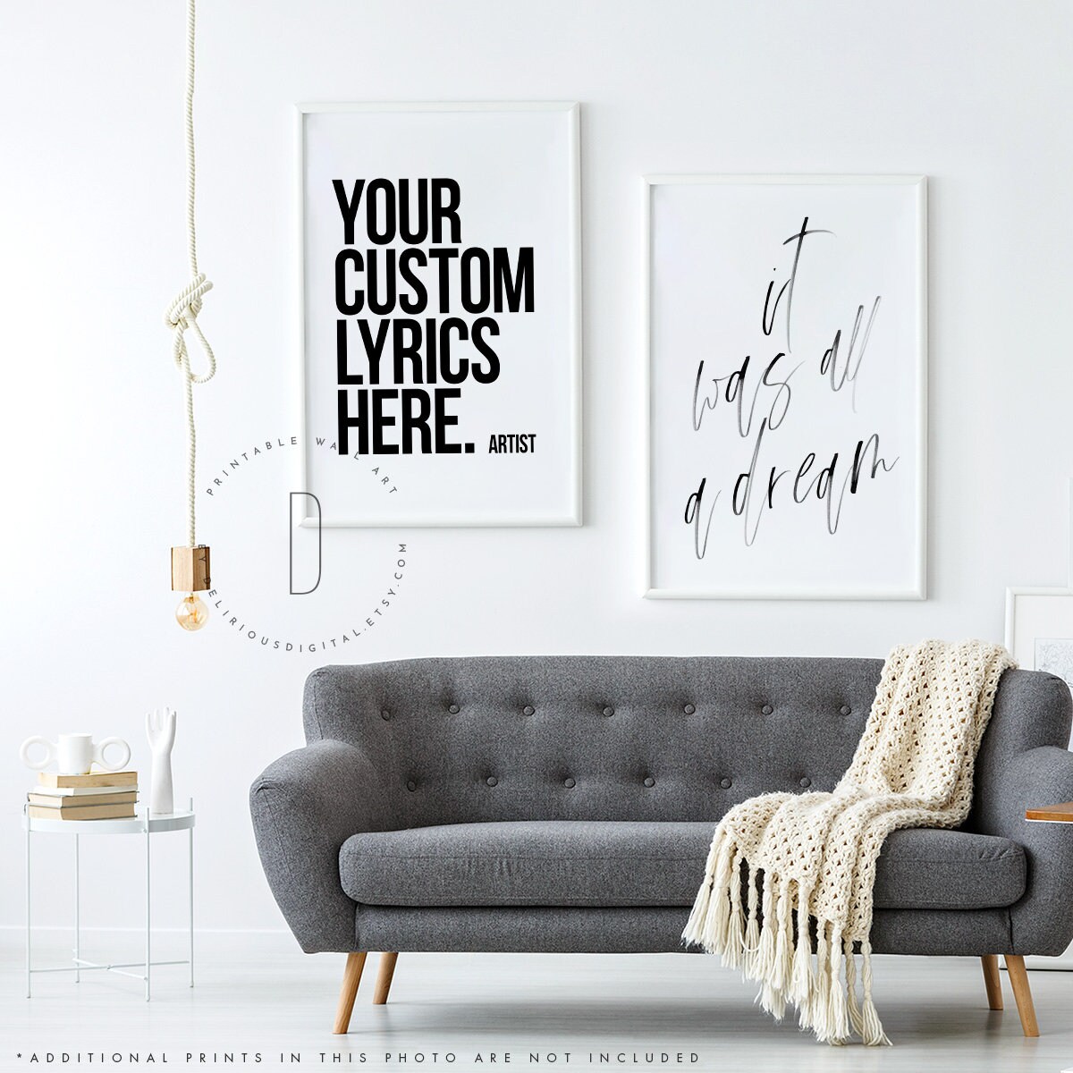 Custom lyric print Custom lyric poster Personalized lyrics Etsy