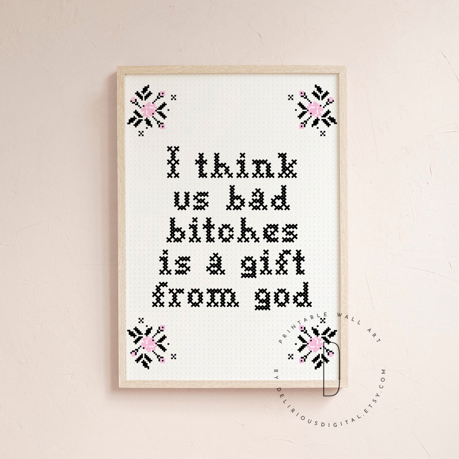 Bad bitch quote Rap lyrics wall art Rap poster Hip hop art Etsy