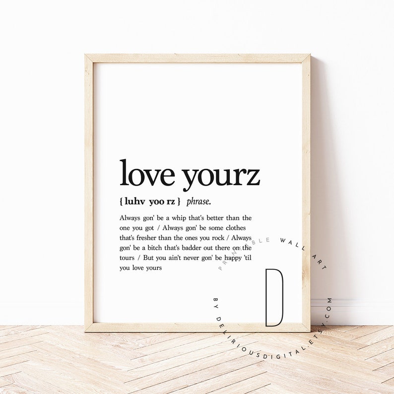 J Cole poster Rap lyrics wall art Love yourz poster Rap Etsy