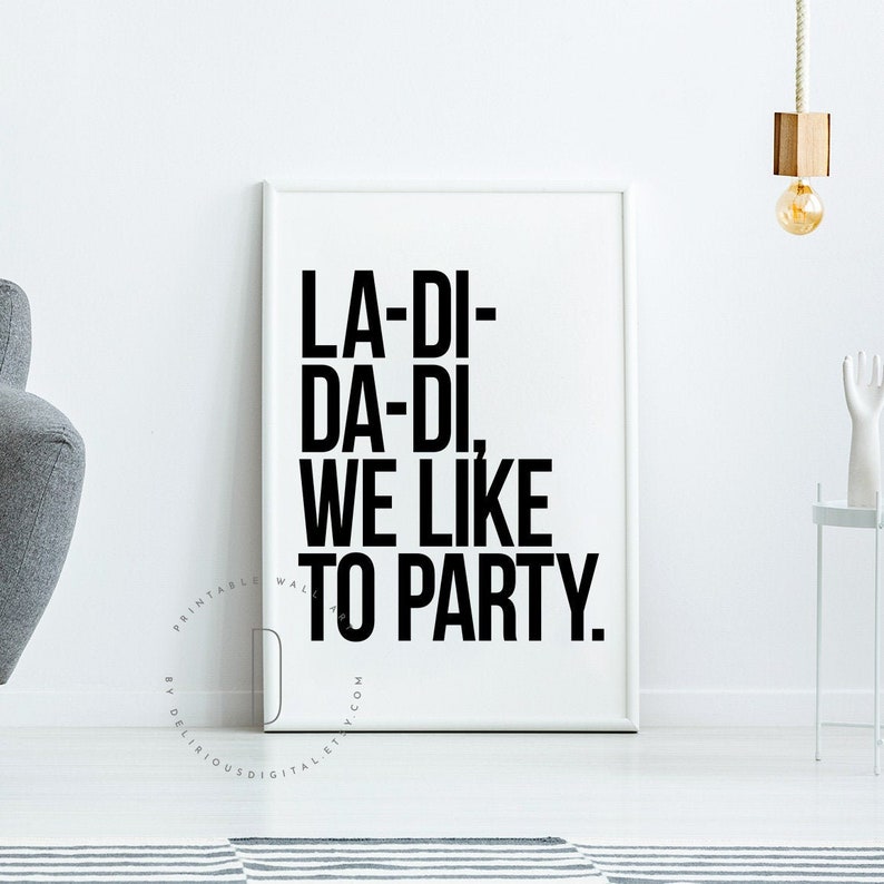 La-di-da-di, Hip hop party printable, Party decorations, Hip hop birthday party, Rap lyrics wall art, Rap quotes wall art, DIGITAL FILE image 1