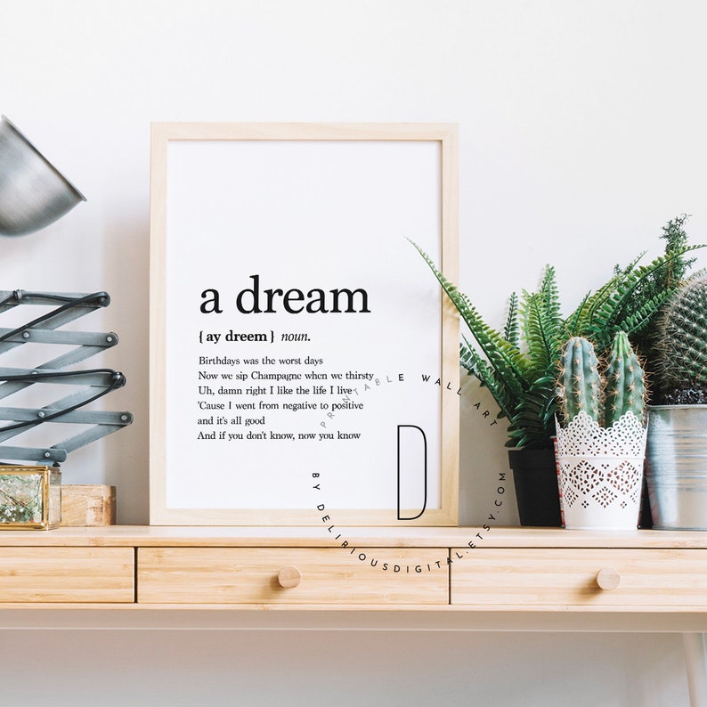 Rap Lyrics Wall Art Rap Poster It Was All a Dream Printable Etsy