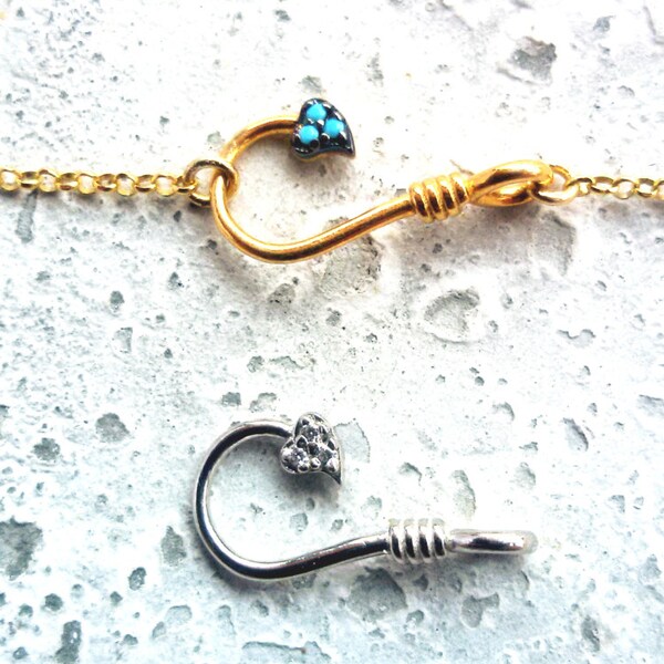 Sideways Fish Hook Necklace - Gold Fish Hook Pendant Necklace - Choker- dainty gold necklace - everyday woman gift - vermeil choker