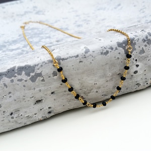 14K Gold Rosary Delicate Choker, Chain Necklace, 14K Gold Choker, Gold Rosary Choker, Dainty Necklace, Good Luck Jewelry, Gift For Her.