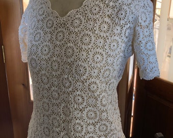 1950s hand crocheted top