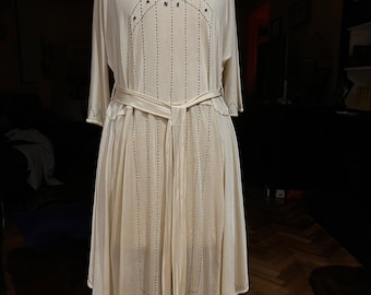 1922 silk jersey wedding dress with boxed trousseau containing veil, cami, mini bible, gloves and provenance