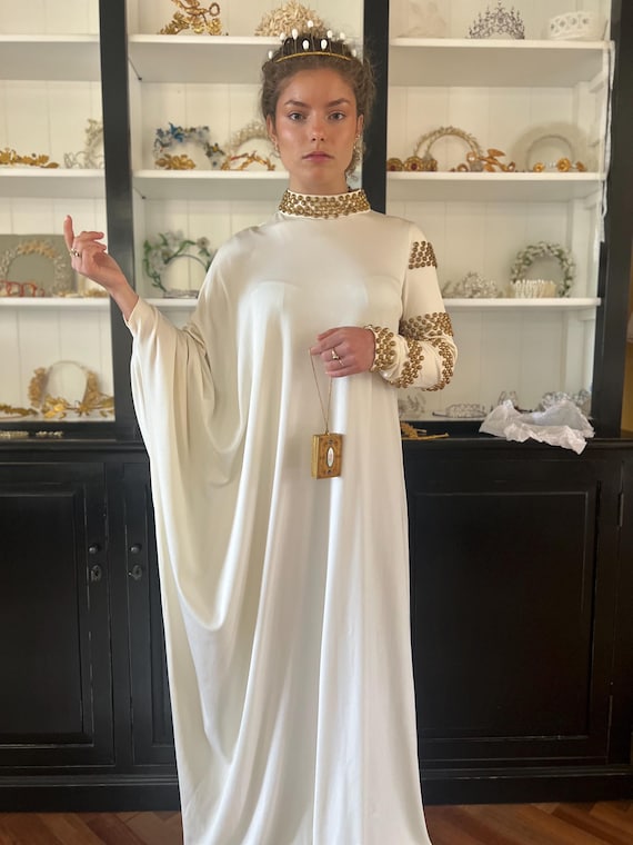 Rare 1970s Estevez White jersey gown