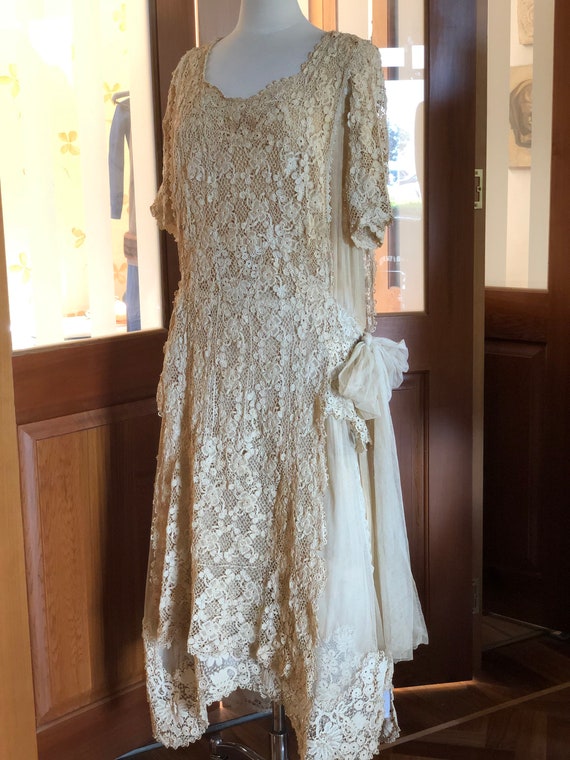 Elaborado vestido de novia de ganchillo irlandés de la década - Etsy España Elaborado vestido de novia de ganchillo irlandés de la década - Etsy España
