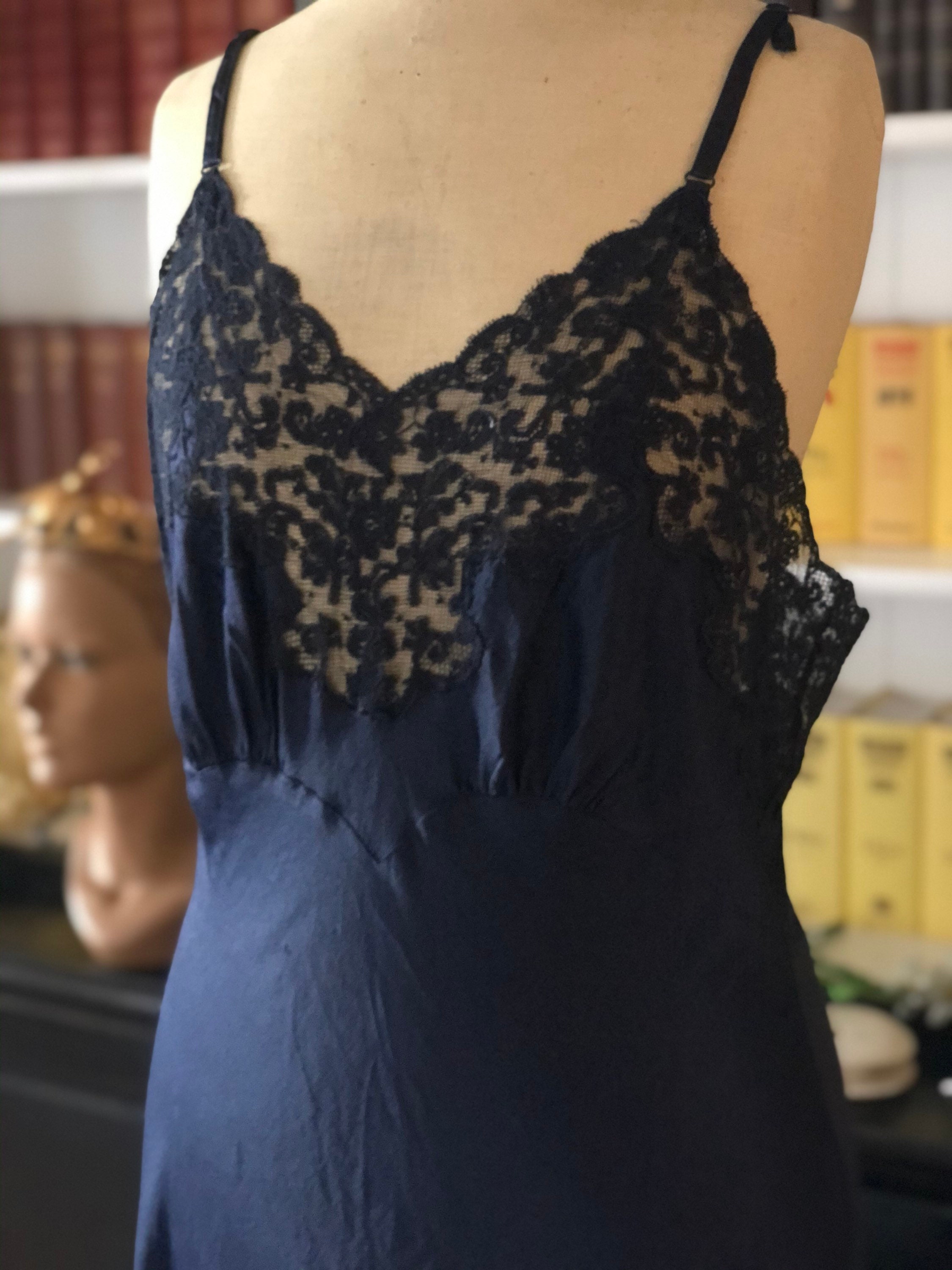 blue satin slip