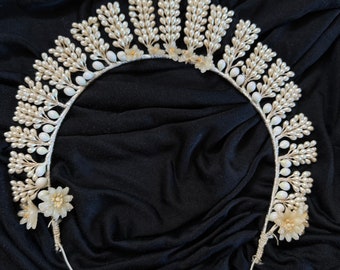 1920s wax and pearl bridal tiara