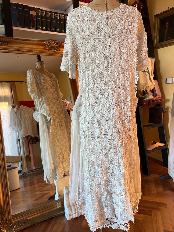 Elaborate 1910s Irish crochet wedding gown - Gem Elaborate 1910s Irish crochet wedding gown - Gem