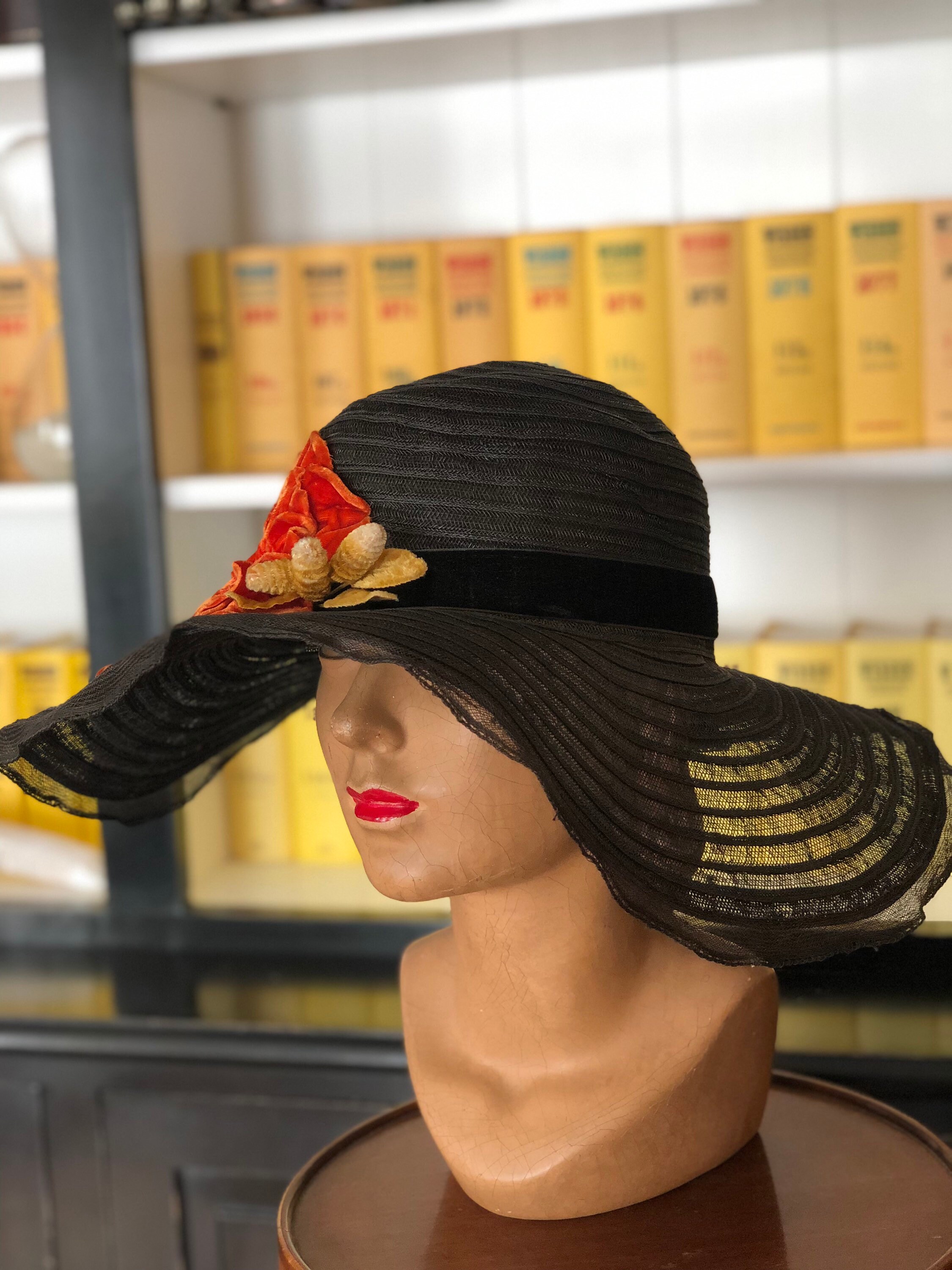Rare 1920s Wide brim Horsehair Cloche Etsy Australia