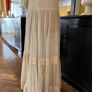 Edwardian fine cotton skirt with hand ruching