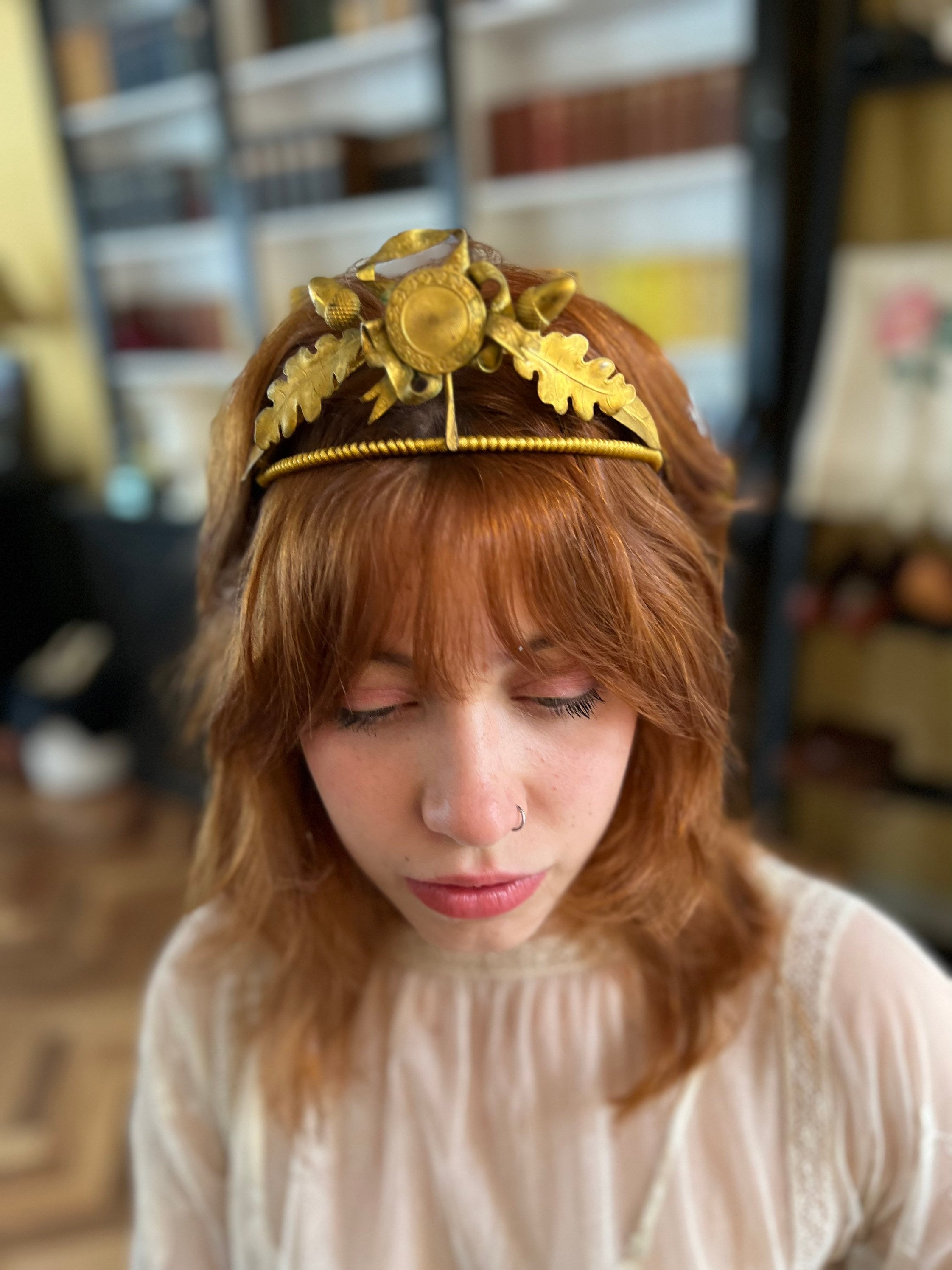 Gold gilt antique tiara