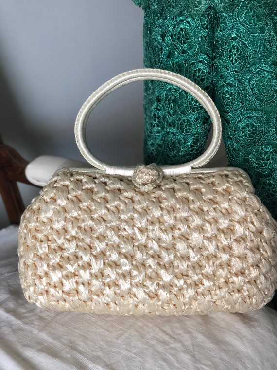 Cream straw deals bag