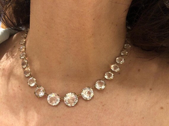 Victorian paste open back riviere necklace