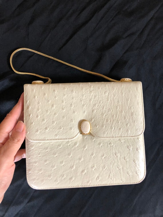 1950s vintage ostrich leather evening purse