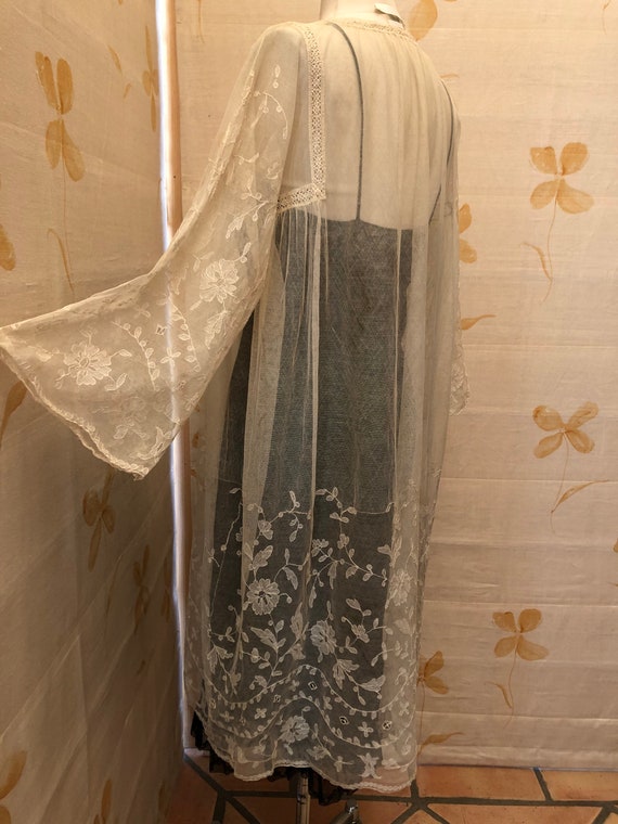 Elaborate fine Limerick lace 1800s dress