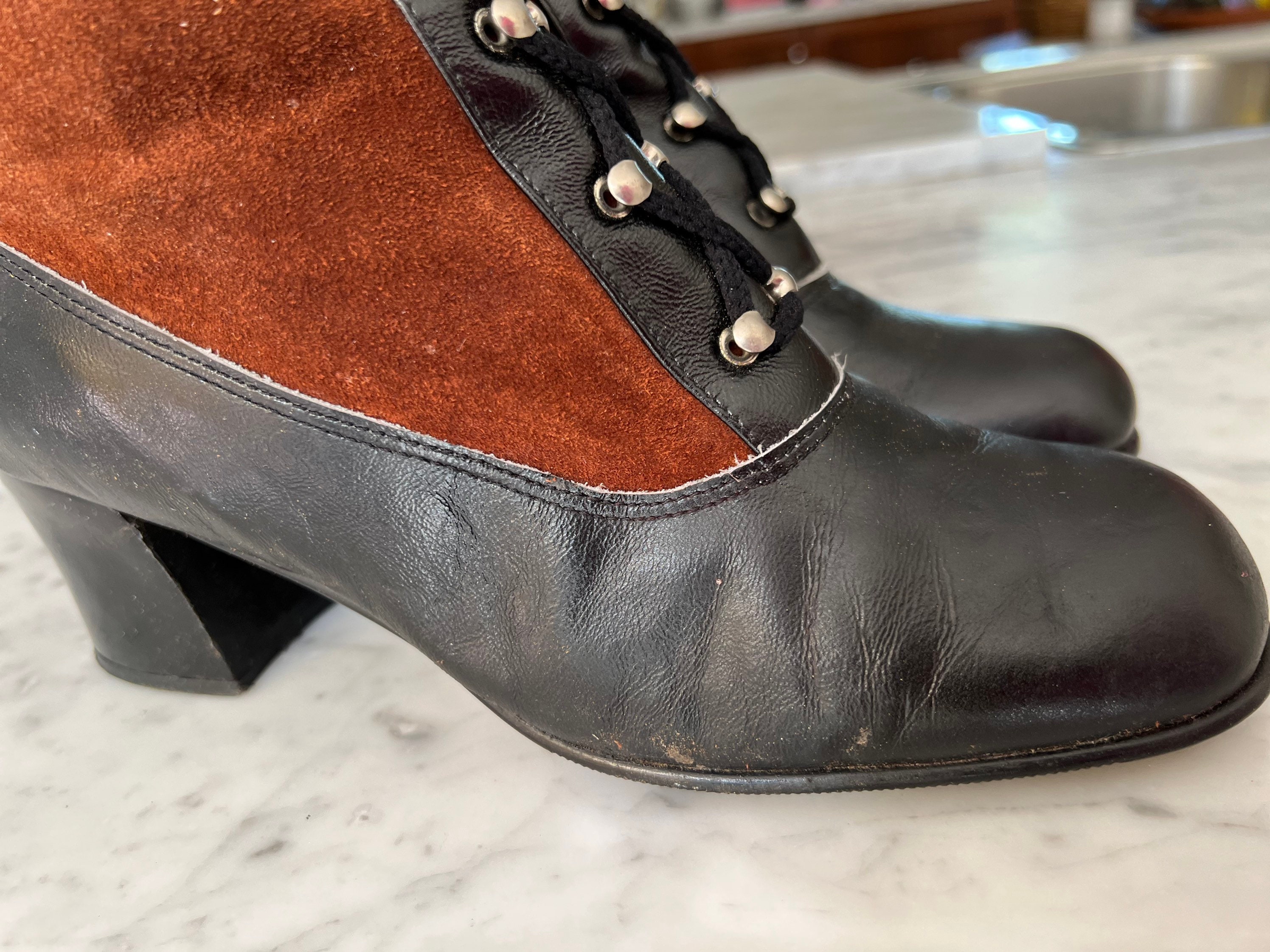 靴 used suede race up boots Addax Ridge Combat Boots Lace Up With Buckle Accents Black