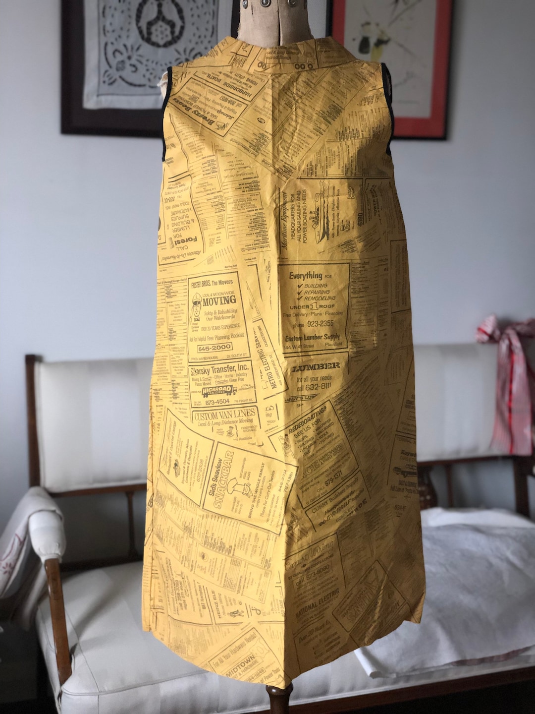 paper dress Rare Collectable 1960s Yellow Pages Newspaper dress craft | Newspaper