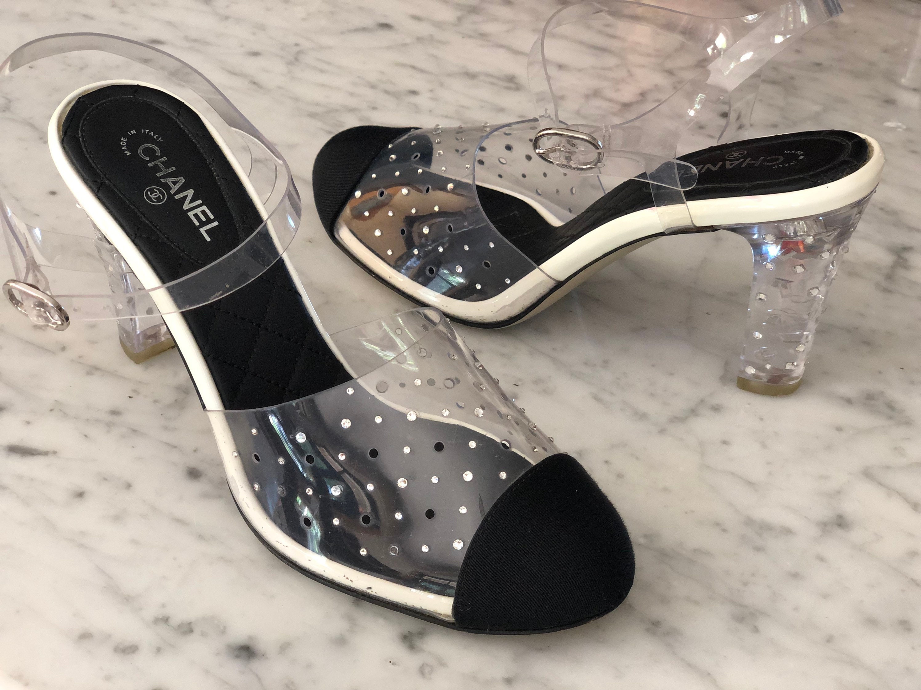 Chanel perspex deals mules