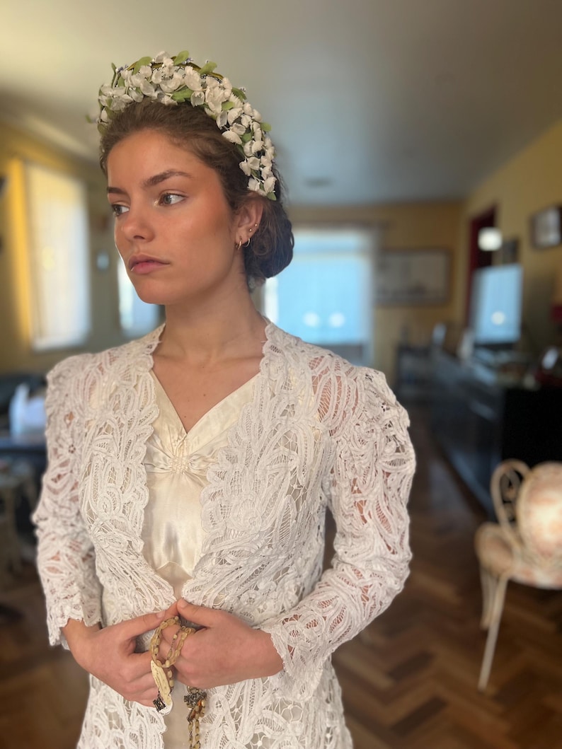 Handmade vintage Lily-of-the-valley headband image 2
