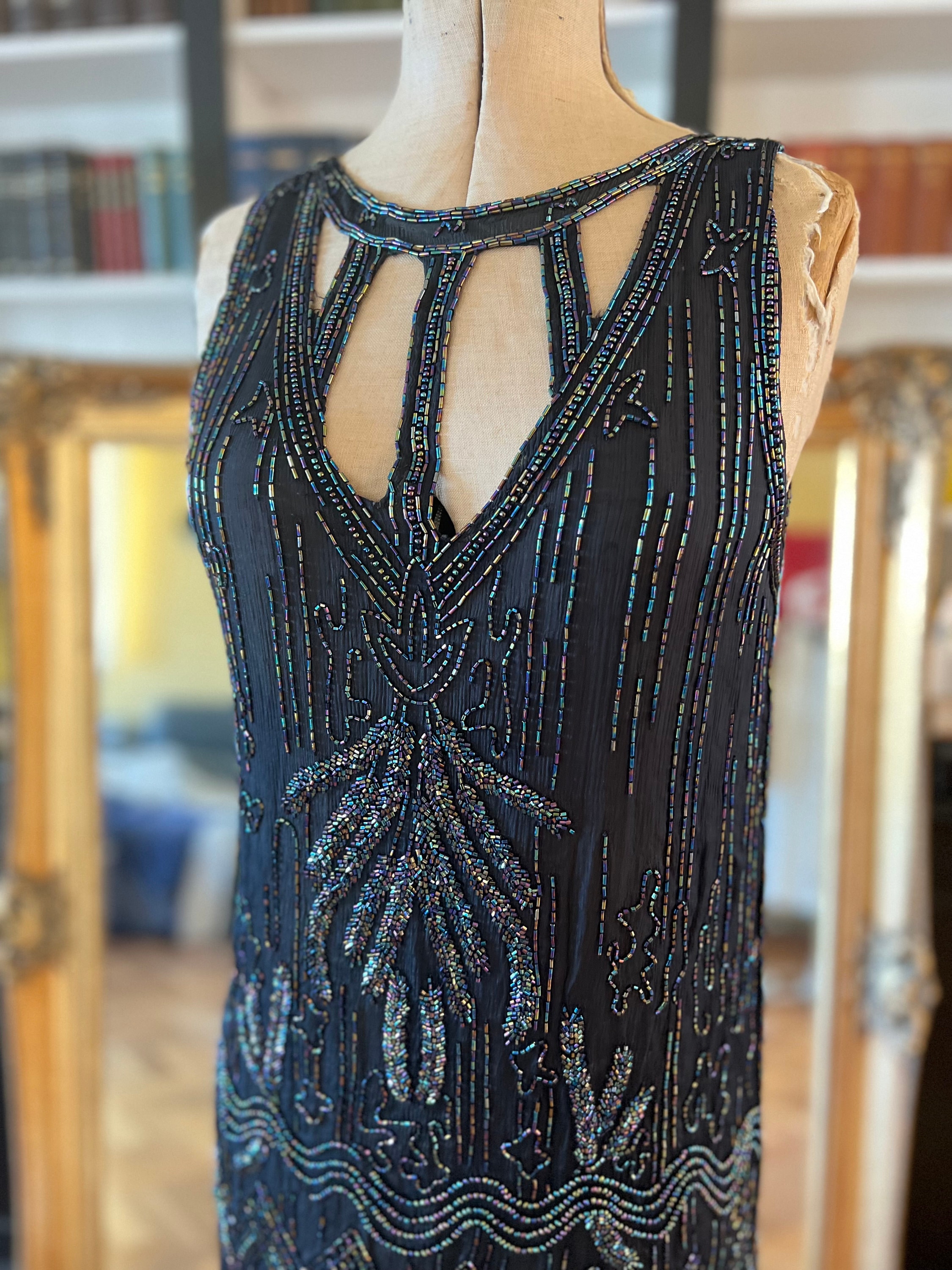 Roaring 60s Imagnin Beaded Flapper Dress - Etsy