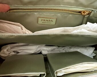 バッグ PRADA vintage bag ladies GENUINE PRADA BAG Leather Trim In Brown/black Nylon W/ Dust Bag | eBay