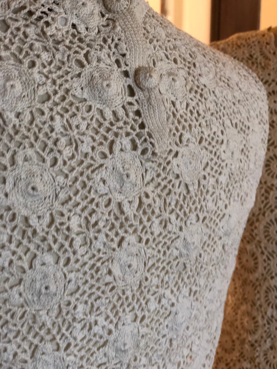 1960s hand crocheted shell top with bauble buttons - image 6