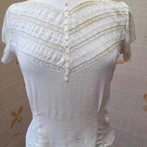1940s or 50s silk and lace blouse