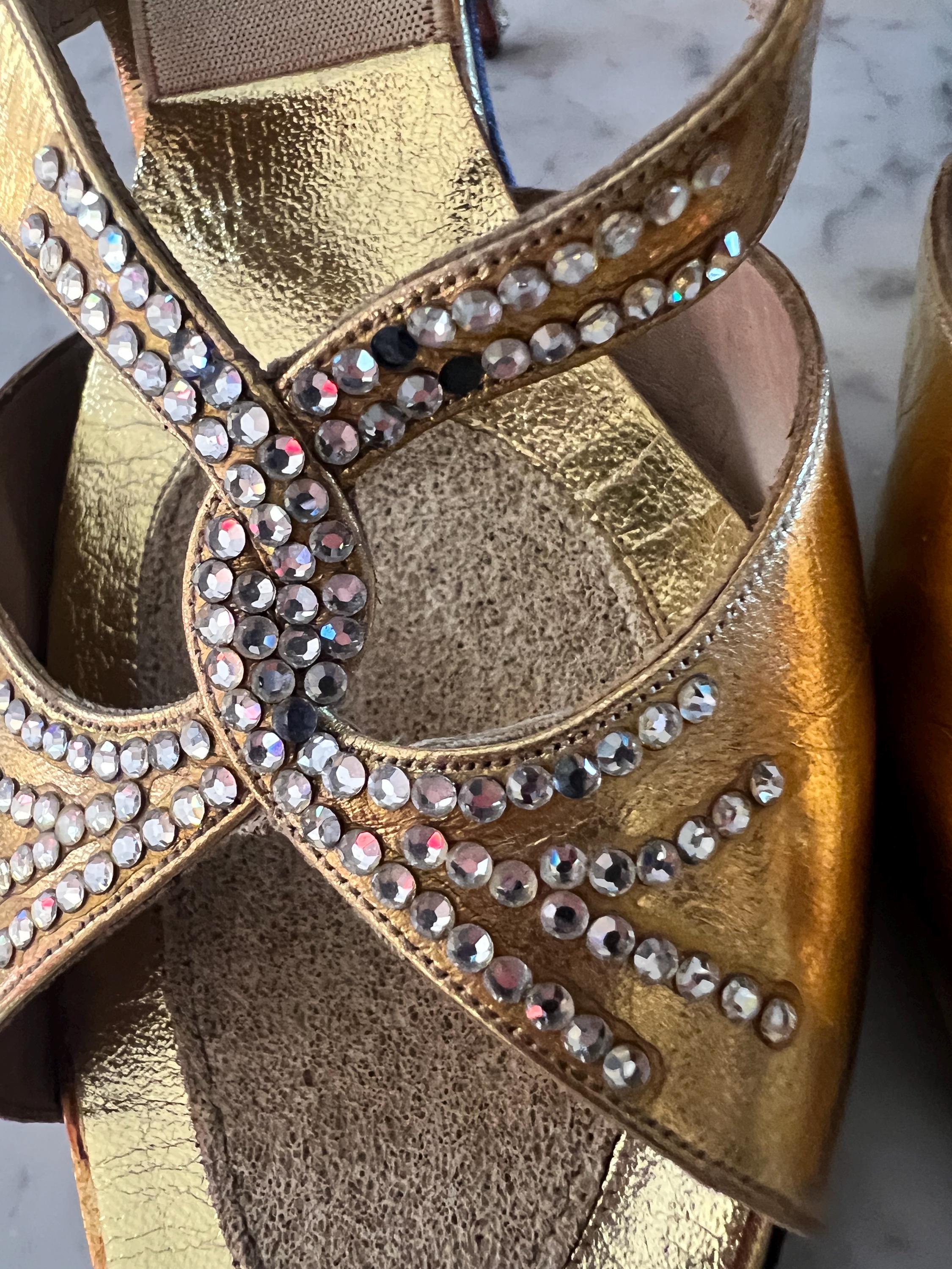 Springolator Mules 1950s Gold Leather and Rhinestone Springolator Mules - Etsy