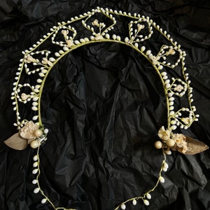 tiara de halo de capullo de cera de los años 20