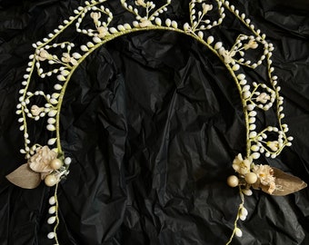 1920s wax bud halo tiara